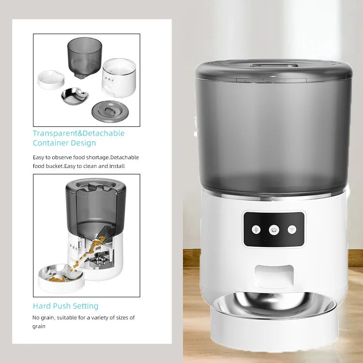 Comedero Automático Inteligente 4L con WiFi y App para Gatos y Perros Pequeños