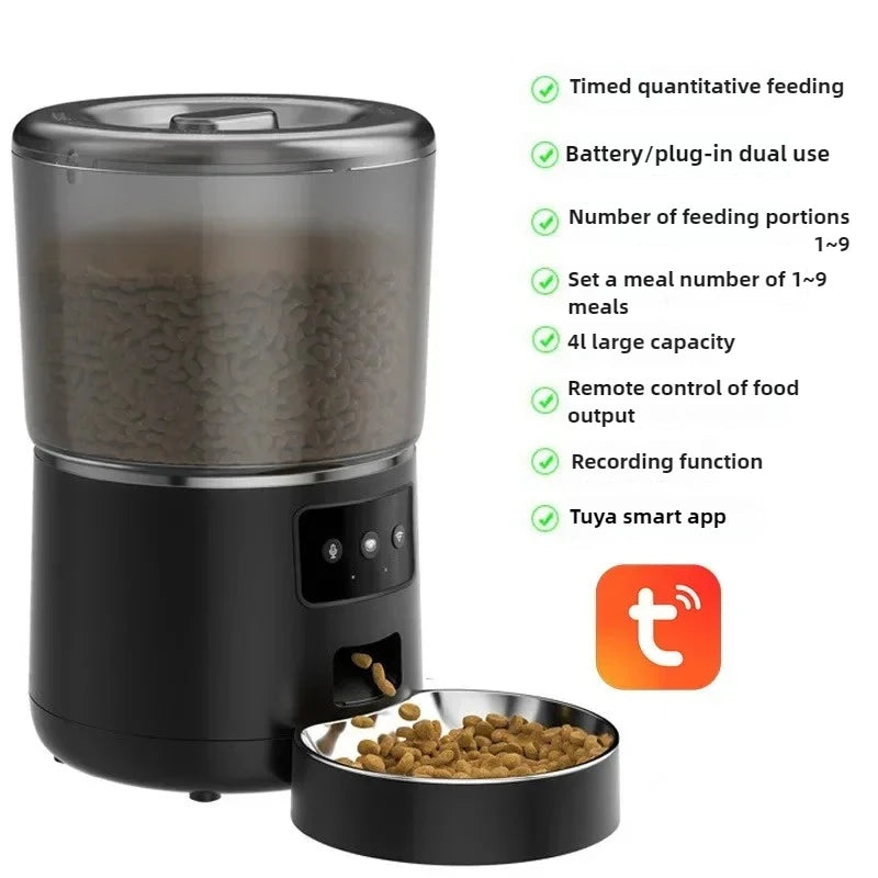 Comedero Automático Inteligente 4L con WiFi y App para Gatos y Perros Pequeños